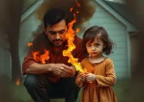 homem tenta incendiar carro com filha