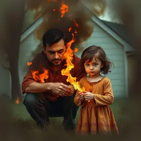 homem tenta incendiar carro com filha