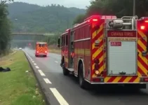 retirada de carreta incendiada na Anhanguera
