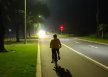 falta de iluminação em ciclovia