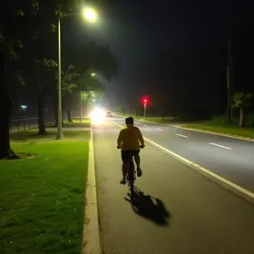 falta de iluminação em ciclovia