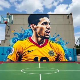 Neymar pintura gigantesca