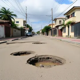 rua sem asfalto